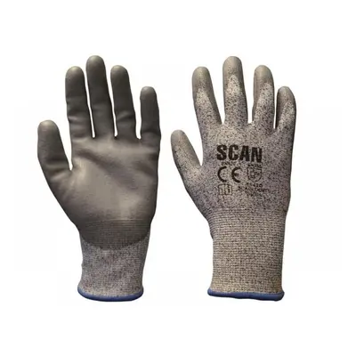 Scan H3101-5 Grey Pu Coated Cut 5 Gloves - Xxl (Size 11)