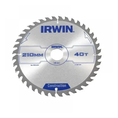 Irwin® 1897204 Construction Circular Saw Blade 210 X 30Mm X 40T Atb