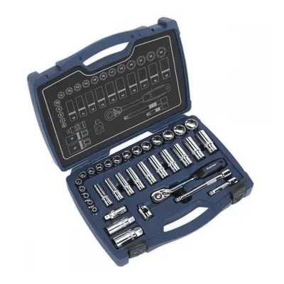 Sealey AK8991 Socket Set 34Pc 3/8inSq Drive 6Pt Walldrive® Metric