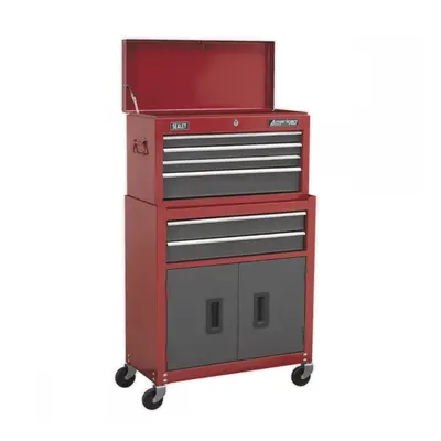 Sealey AP2200BB Topchest & Rollcab Combination 6 Drawer With Ball-Bearing Slides- Red