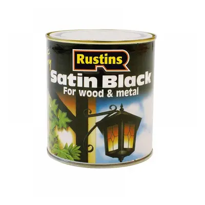 Rustins SATB500 Satin Black Paint Quick Drying 500Ml