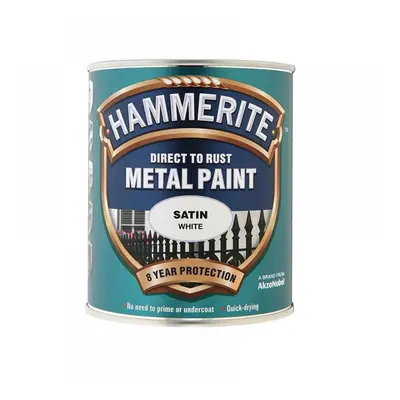 Hammerite 5092886 Direct To Rust Satin Finish Metal Paint White 750Ml