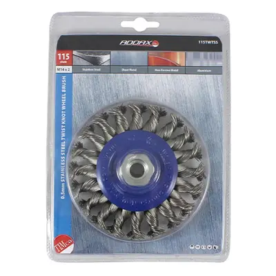 Timco 115TWTSS Angle Grinder Wheel Brush - Twisted Knot Stainless Steel 115Mm Blister Pack 1