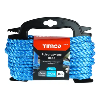 Timco BR815W Polypropylene Rope - Blue - Winder 8Mm X 15M Unit 1