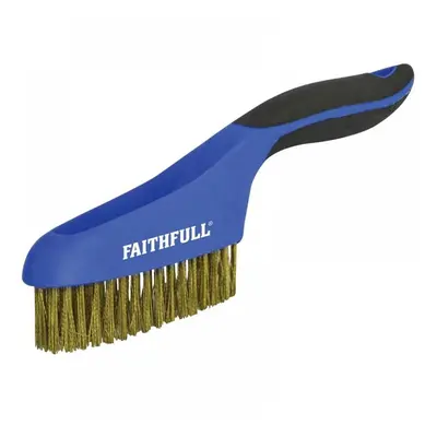 Faithfull 1662 Scratch Brush Soft Grip 4 X 16 Row Brass