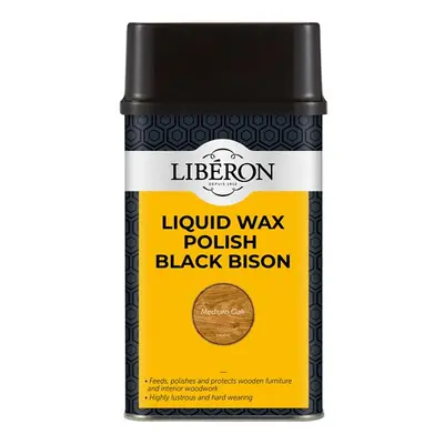 Liberon 126889 Liquid Wax Polish Black Bison Medium Oak 500Ml