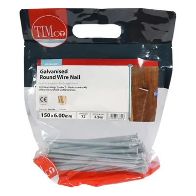 Timco GRW150LB Round Wire Nails - Galvanised 150 X 6.00