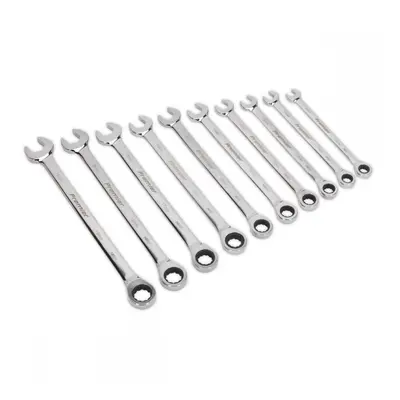 Sealey AK63914 Combination Ratchet Spanner Set 10Pc Extra-Long Metric