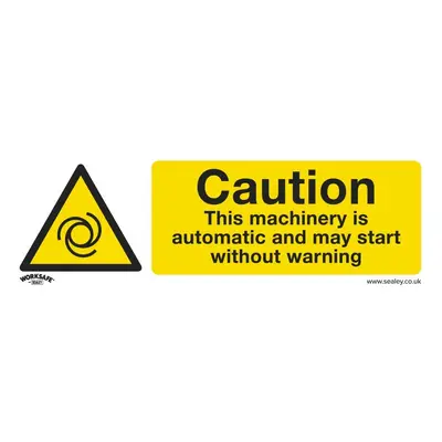 Sealey SS47V1 Warning Safety Sign - Caution Automatic Machinery - Self-Adhesive Vinyl