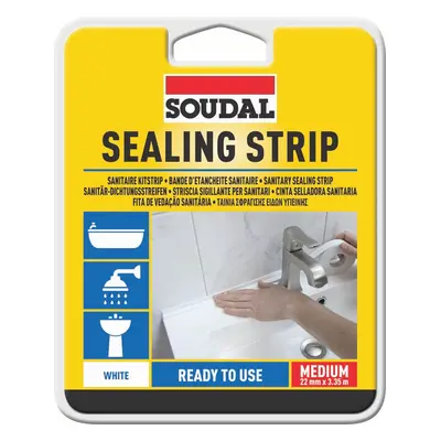 Soudal Sealing Strip 22Mmx3.35M White 22Mm X 3.35M tape 12