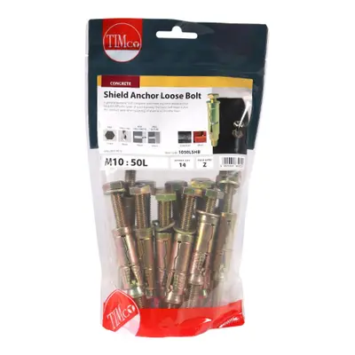 Timco 1050LSHB Shield Anchor Loose Bolts - Yellow M10:50L (M10 X 110) TIMbag 14