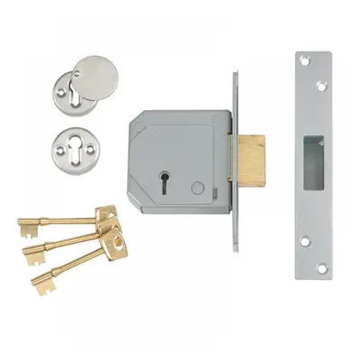 Union V-3G114E-SC-67 3G114E 5 Lever Mortice Deadlock C-Series 67Mm 2.5In Satin Chrome