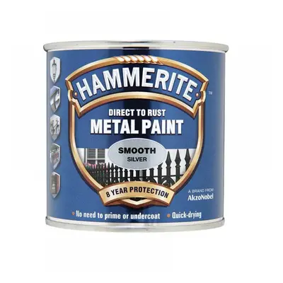 Hammerite 5092808 Direct To Rust Smooth Finish Metal Paint Silver 750Ml