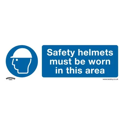 Sealey SS8V1 Mandatory Safety Sign - Safety Helmets Must Be Worn In This Area - Self-Adhesive Vi