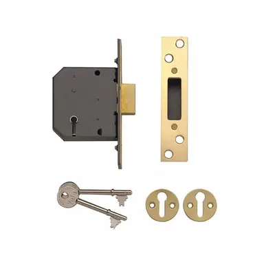 Yale Locks 650552205025 Pm552 5 Lever Mortice Deadlock 80Mm 3In Polished Brass