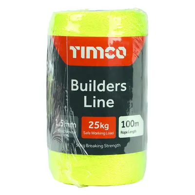 Timco YBL100T Builders Line - Yellow - Tube 1.5Mm X 100M Unit 1