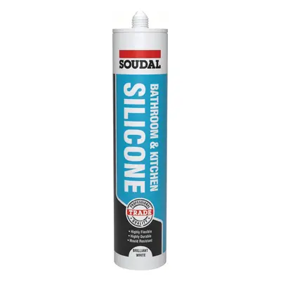 Soudal Bathroom & Kitchen Silicone White 290Ml cartridge 1