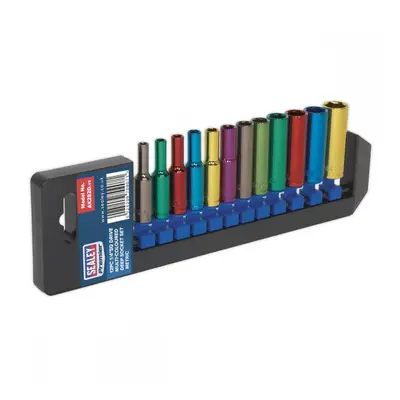 Sealey AK282D Multi-Coloured Socket Set 12Pc 1/4inSq Drive Deep Walldrive® Metric