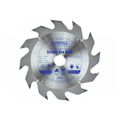 Faithfull FAIZ15012 Tct Circular Saw Blade 150 X 20Mm X 12T Pos