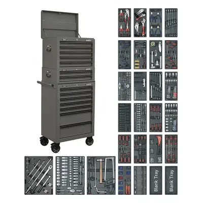 Sealey SPTGRCOMBO1 Tool Chest Combination 14 Drawer With Ball-Bearing Slides - Grey & 1179Pc Too