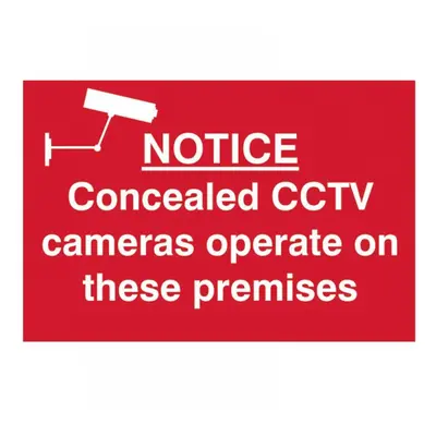 Scan 1607 Notice Concealed Cctv Camera - Pvc Sign 300 X 200Mm