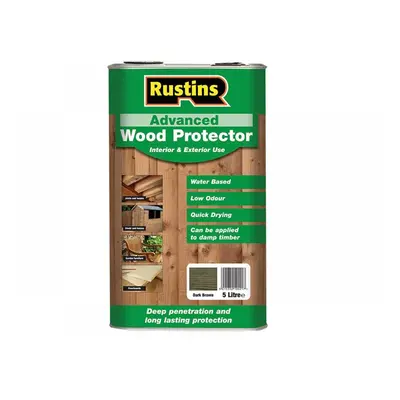 Rustins AWDB5000 Advanced Wood Preserver Dark Brown 5 Litre