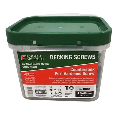 Fandf DS4560T Decking Screw - Green Treated 4.5 X 60Mm (Tub Of 1000)