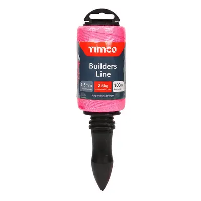 Timco PBL100W Builders Line - Pink - Winder 1.5Mm X 100M Unit 1