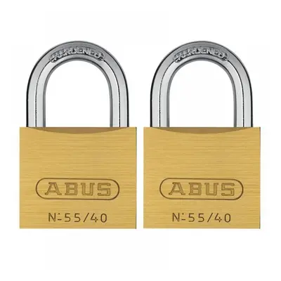 Abus Mechanical 32125 55/40Mm Brass Padlocks Twin Pack