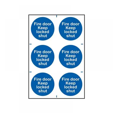 Scan 0153 Fire Door Keep Locked Shut - 6 Pvc Signs 100 X 100Mm