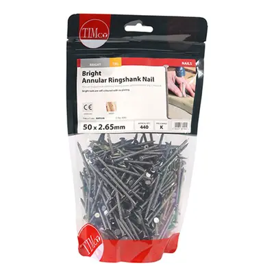 Timco BAR50B Annular Ringshank Nails - Bright 50 X 2.65