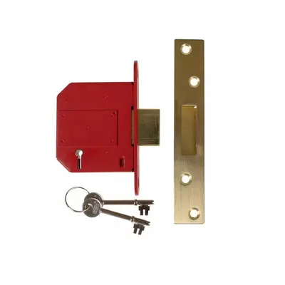 Union Y2100S-PL-3.0 Strongbolt 2100S Bs 5 Lever Mortice Deadlock 81Mm 3In Satin Brass Visi