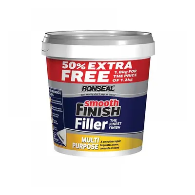 Ronseal 36546 Smooth Finish Multipurpose Wall Filler Ready Mixed 1.2Kg +50%