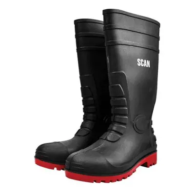 Scan W-6038 BLACK Safety Wellingtons Uk 12 Eur 46