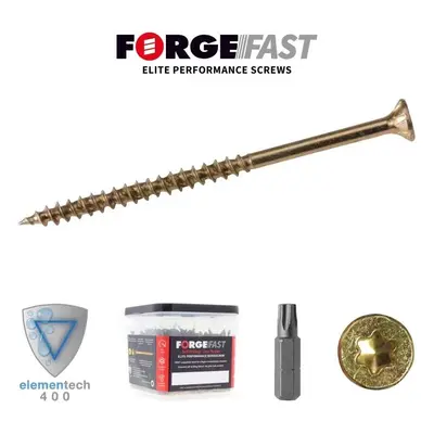 Forgefast FFT3525YT Elite Low-Torque Woodscrews 3.5 X 25Mm (Tub Of 1200)