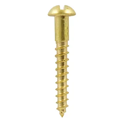 Timco 06112RBS Solid Brass Timber Screws - Slot - Round 6 X 1 1/2 Box 200