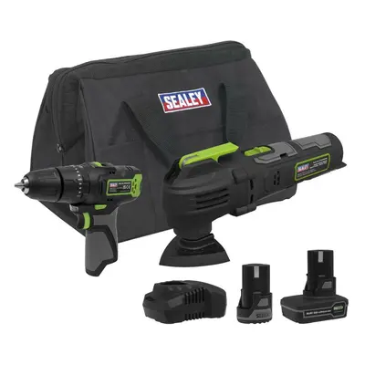 Sealey CP108VCOMBO5 2 X 10.8V Sv10.8 Series Combi Drill & Multi-Tool Kit