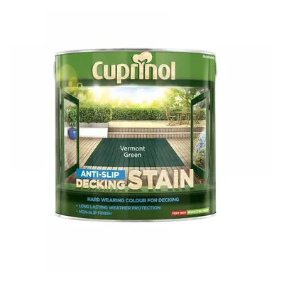 Cuprinol 5083458 Anti-Slip Decking Stain Vermont Green 2.5 Litre