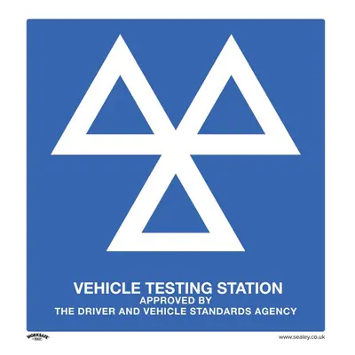 Sealey SS51P1 Warning Safety Sign - Mot Testing Station - Rigid Plastic