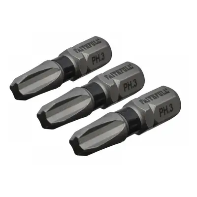 Faithfull Phillips Impact Screwdriver Bits Ph3 X 25Mm (Pack 3)