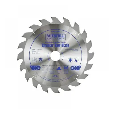 Faithfull FAIZ23020 Tct Circular Saw Blade 230 X 30Mm X 20T Pos