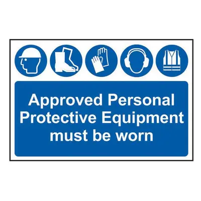 Scan 4020 Approved Ppe Must Be Worn - Pvc Sign 600 X 400Mm