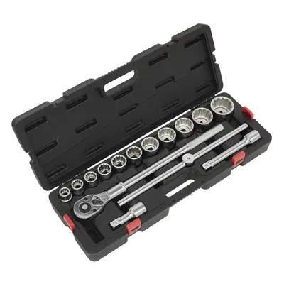 Sealey AK2583 Socket Set 3/4inSq Drive 12-Point Walldrive® 15Pc Metric