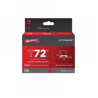 Arrow A721168 T72 Clear Insulated Staples 5 X 12Mm (Box 300)