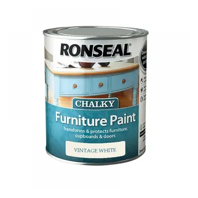 Ronseal 37482 Chalky Furniture Paint Vintage White 750Ml