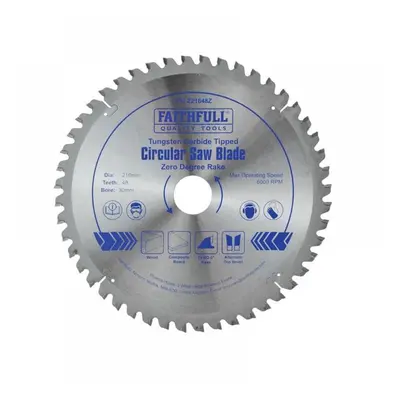 Faithfull FAIZ21648Z Tct Circular Saw Blade Zero Degree 216 X 30Mm X 48T