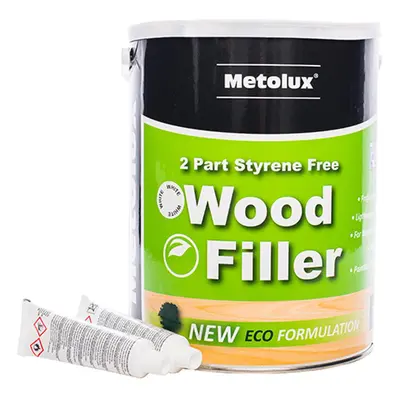 Metolux 65433 2 Part Styrene Free Wood Filler - White 3.3L Tin 1