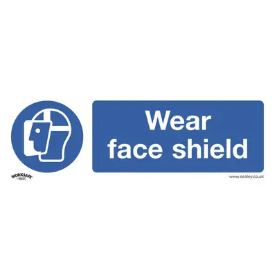 Sealey SS55V10 Mandatory Safety Sign - Wear Face Shield - Self-Adhesive Vinyl - Pack Of 10