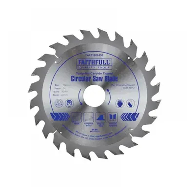 Faithfull FAIZ1802430 Tct Circular Saw Blade 180 X 30Mm X 24T Pos