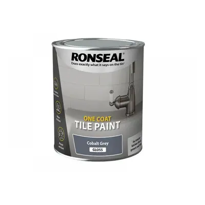 Ronseal 39376 One Coat Tile Paint Cobalt Grey Gloss 750Ml